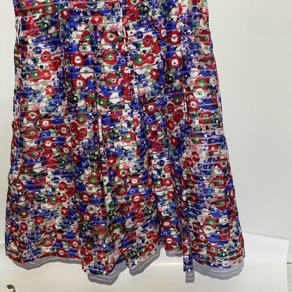 Tommy Hilfiger Women's Multicolor Floral Shadow Stripe Fit & Flare Dress Size 10 - Picture 6 of 8